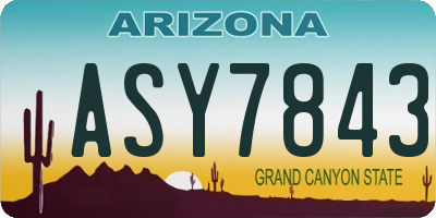 AZ license plate ASY7843