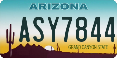 AZ license plate ASY7844