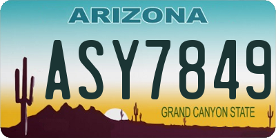 AZ license plate ASY7849