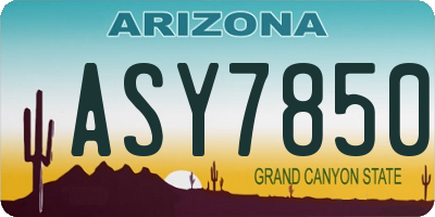 AZ license plate ASY7850