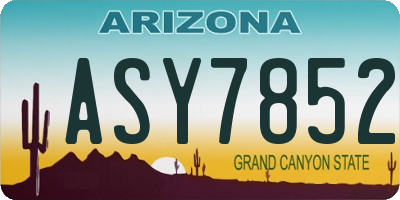 AZ license plate ASY7852