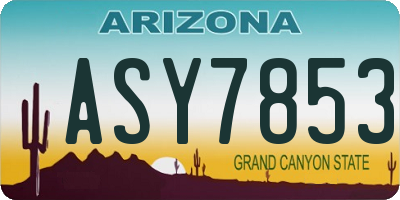 AZ license plate ASY7853