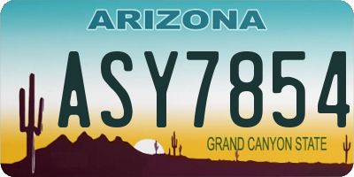AZ license plate ASY7854