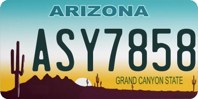 AZ license plate ASY7858