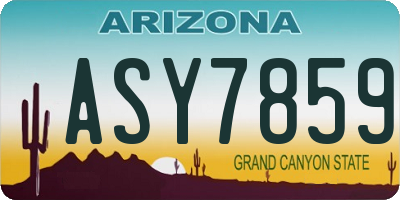 AZ license plate ASY7859
