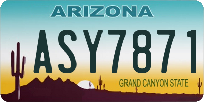 AZ license plate ASY7871