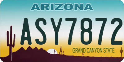 AZ license plate ASY7872
