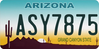AZ license plate ASY7875