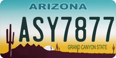 AZ license plate ASY7877