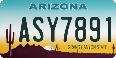 AZ license plate ASY7891