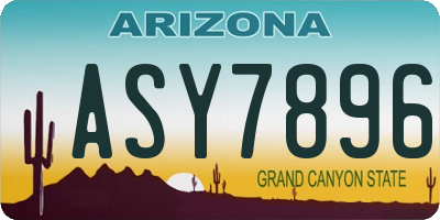 AZ license plate ASY7896
