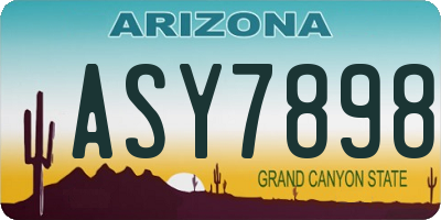 AZ license plate ASY7898