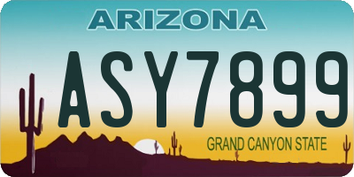 AZ license plate ASY7899