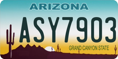 AZ license plate ASY7903