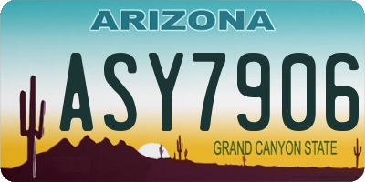 AZ license plate ASY7906