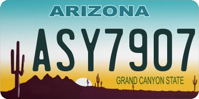 AZ license plate ASY7907
