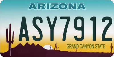 AZ license plate ASY7912