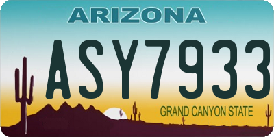 AZ license plate ASY7933