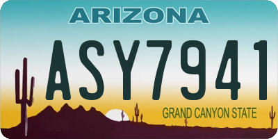 AZ license plate ASY7941