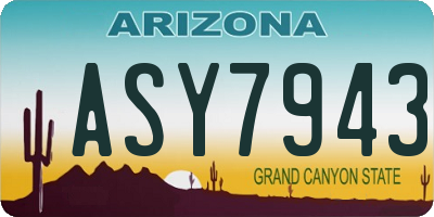 AZ license plate ASY7943