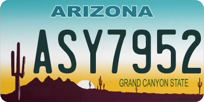 AZ license plate ASY7952