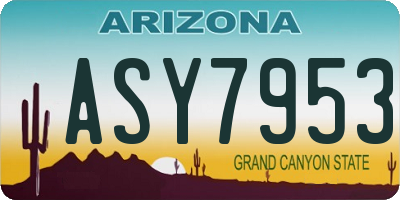 AZ license plate ASY7953