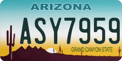 AZ license plate ASY7959