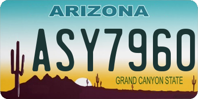 AZ license plate ASY7960