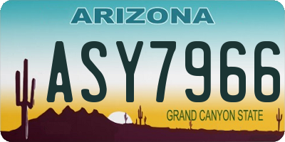 AZ license plate ASY7966