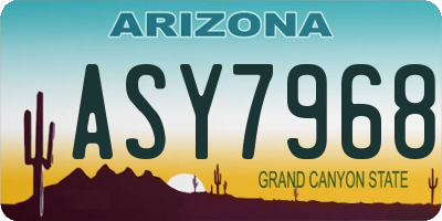 AZ license plate ASY7968