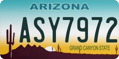 AZ license plate ASY7972