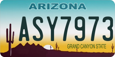 AZ license plate ASY7973