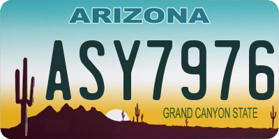 AZ license plate ASY7976