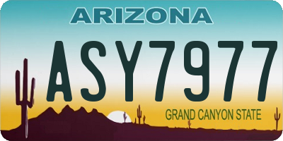 AZ license plate ASY7977