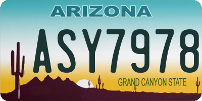 AZ license plate ASY7978