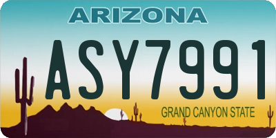 AZ license plate ASY7991