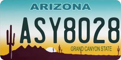AZ license plate ASY8028