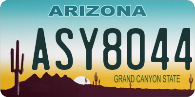 AZ license plate ASY8044