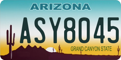 AZ license plate ASY8045
