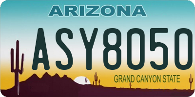 AZ license plate ASY8050