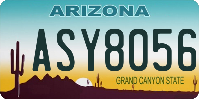 AZ license plate ASY8056