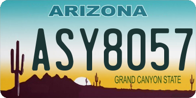 AZ license plate ASY8057
