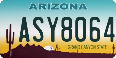 AZ license plate ASY8064