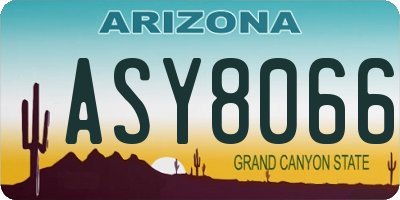 AZ license plate ASY8066