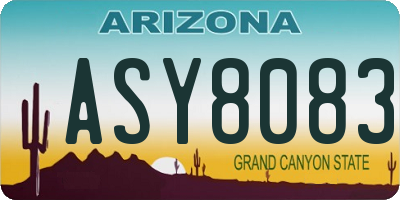 AZ license plate ASY8083
