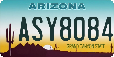 AZ license plate ASY8084