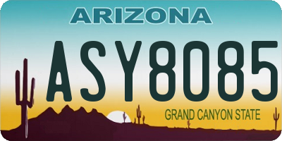 AZ license plate ASY8085