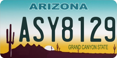 AZ license plate ASY8129