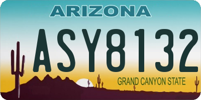 AZ license plate ASY8132