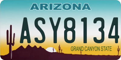 AZ license plate ASY8134